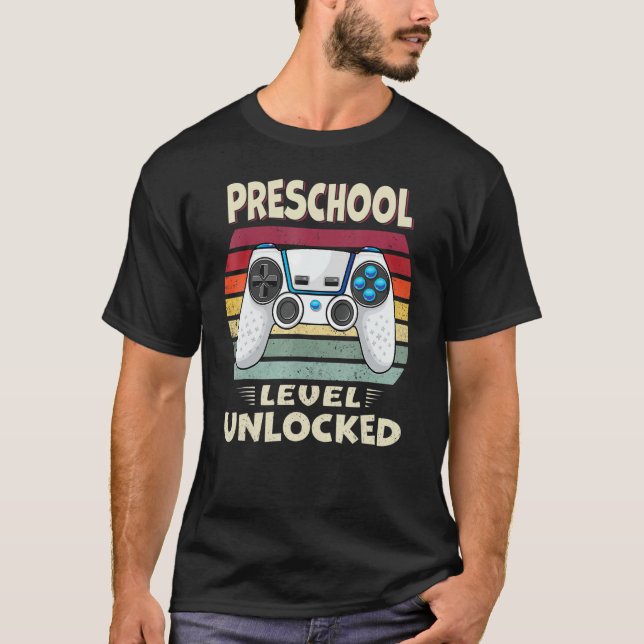 Camiseta Videojuego desbloqueado de nivel preescolar de vue (Anverso)