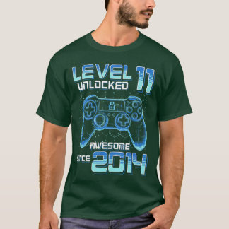 Camiseta Videojuego Desbloqueado Nivel 11 Fiesta Cumpleaños