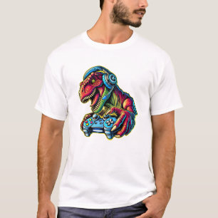 Camiseta Videojuego Dinosaur Gaming Birday Party