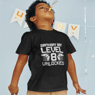 Camiseta Videojuego infantil de moda Cumpleaños Nivel 8 Des