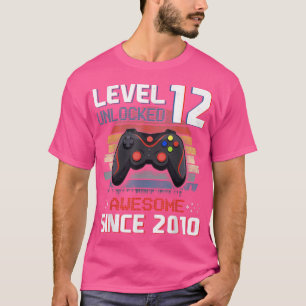 Camiseta Videojuego Nivel 12 Unlocked Vintage 2010 Boy 12th