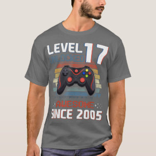 Camiseta Videojuego Nivel 17 Vintage desbloqueado 2005 Boy