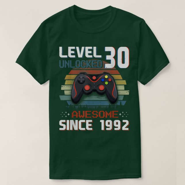 Camiseta Videojuego Nivel 30 Unlocked Vintage 19992 Hombres (Diseño del anverso)