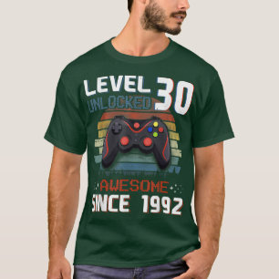 Camiseta Videojuego Nivel 30 Unlocked Vintage 19992 Hombres