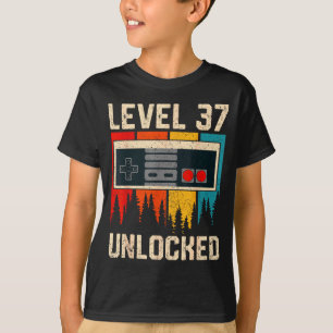 Camiseta Videojuego nivel 37 desbloqueado Controlador Cumpl