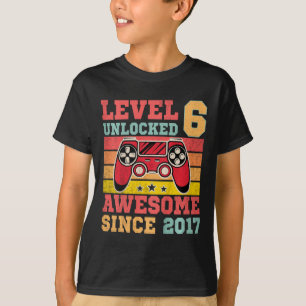 Camiseta Videojuego vintage de nivel 6 desbloqueado 6cumple