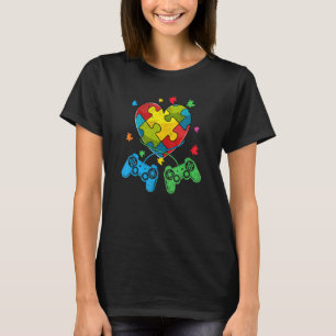 Camiseta Videojuego vintage Rompecabezas Pieza Autismo Conc