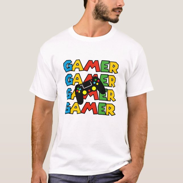 Camiseta "Videojuegos adictos" divertidos Gamer Tee (Anverso)