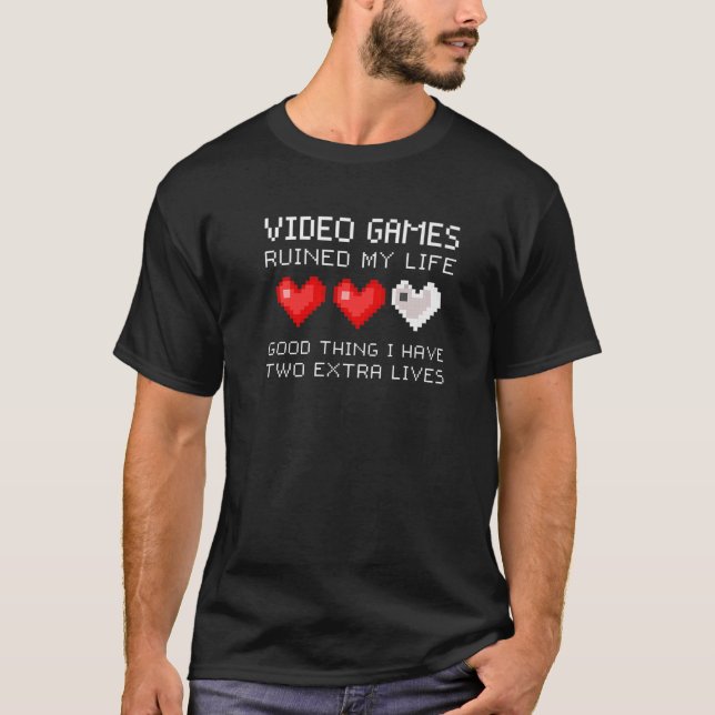 Camiseta Videojuegos arruinaron mi vida - Consola de video  (Anverso)