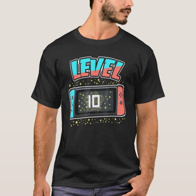Camiseta Videojuegos de 10 años para niños de 10 años de ed (Anverso)