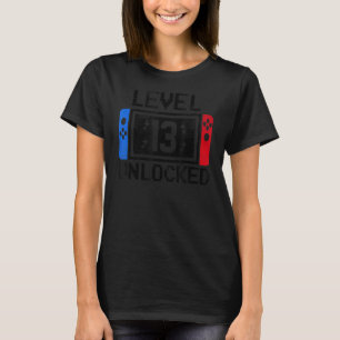 Camiseta Videojuegos de 13 años Nivel de juegos 13 Cumpleañ