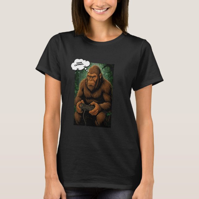 Camiseta Videojuegos de Big Foot, divertidos Sasquatch (Anverso)