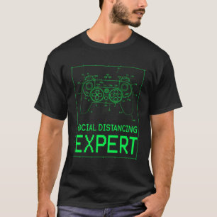Camiseta Videojuegos de consola experta en distanciamiento 