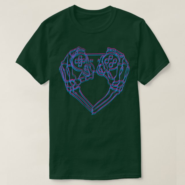 Camiseta Videojuegos de corazón 3D (Diseño del anverso)