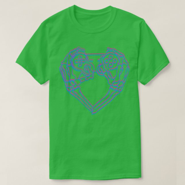 Camiseta Videojuegos de corazón 3D (Diseño del anverso)