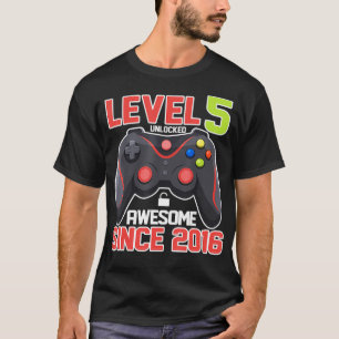 Camiseta Videojuegos de cumpleaños desbloqueados de nivel 5