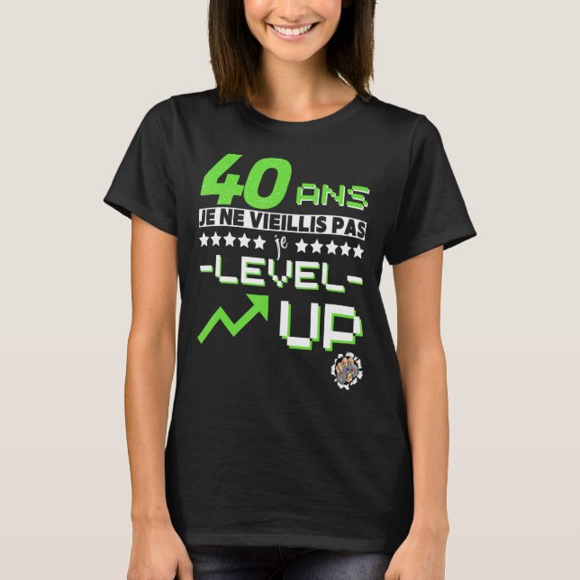 Camiseta Videojuegos de jugadores de cumpleaños número 40 (Anverso)