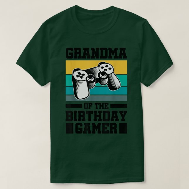 Camiseta Videojuegos De La Abuela Del Jugador De Cumpleaños (Diseño del anverso)