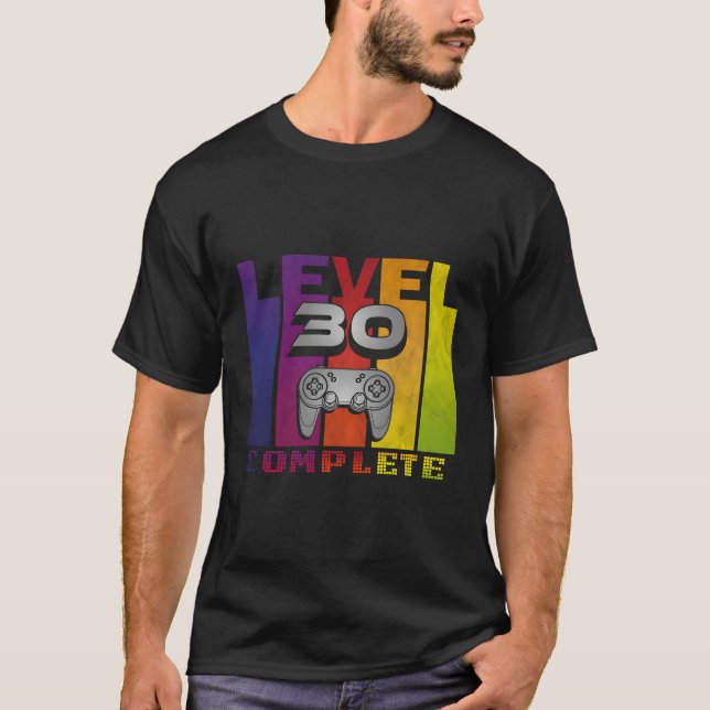 Camiseta Videojuegos de nivel 30 para gamer completo Nerd G (Anverso)