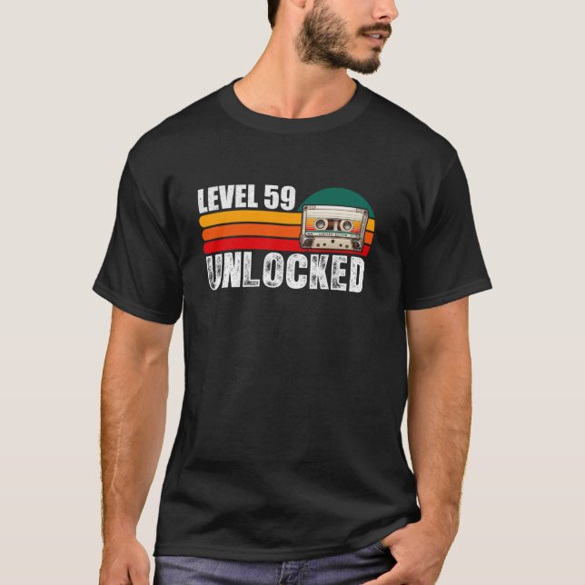 Camiseta Videojuegos de nivel 59 desbloqueados 59º cumpleañ (Anverso)