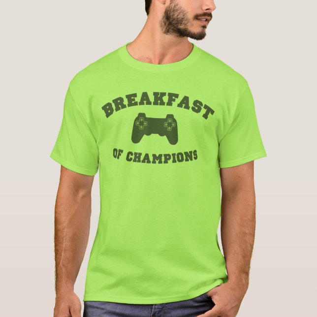 Camiseta Videojuegos, Desayuno de Campeones (Anverso)