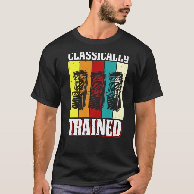 Camiseta Videojuegos en arcade Retro 80 formados de forma c (Anverso)