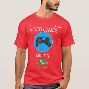 Camiseta Videojuegos llaman a teléfono móvil Divertido vide