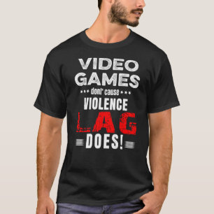 Camiseta Videojuegos no causan violencia Lag hace Hallowee