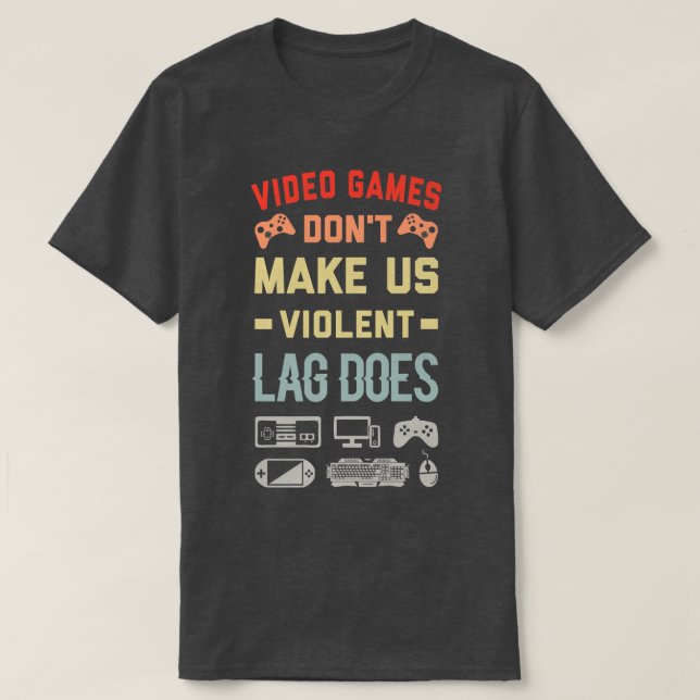 Camiseta Videojuegos no nos hacen pasar por un trabajo viol (Diseño del anverso)