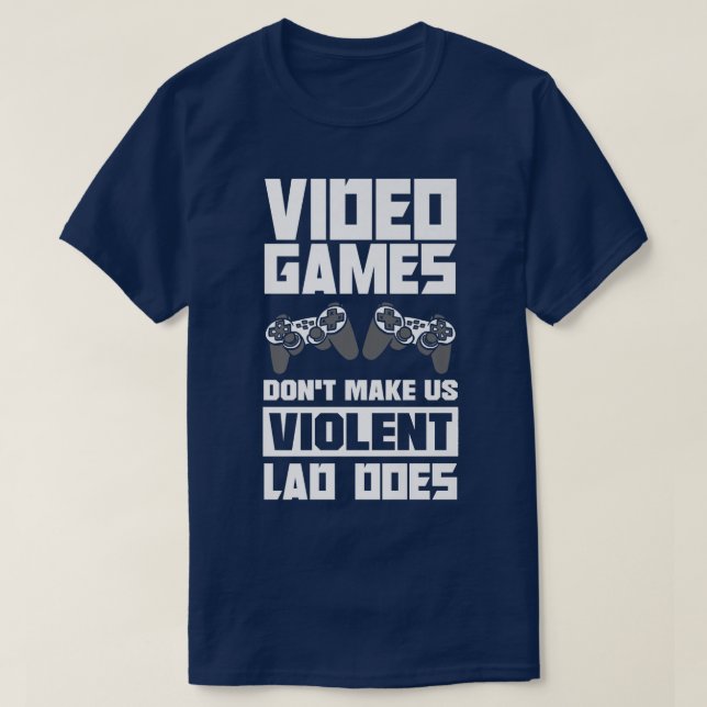 Camiseta Videojuegos no nos hacen un trabajo violento en vi (Diseño del anverso)