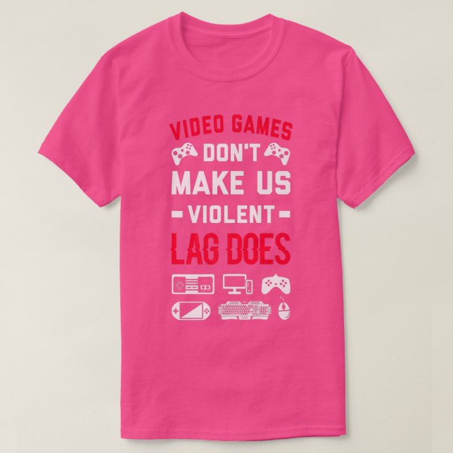 Camiseta Videojuegos no nos hacen un trabajo violento en vi (Diseño del anverso)