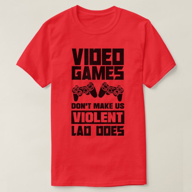 Camiseta Videojuegos no nos hacen un trabajo violento en vi (Diseño del anverso)