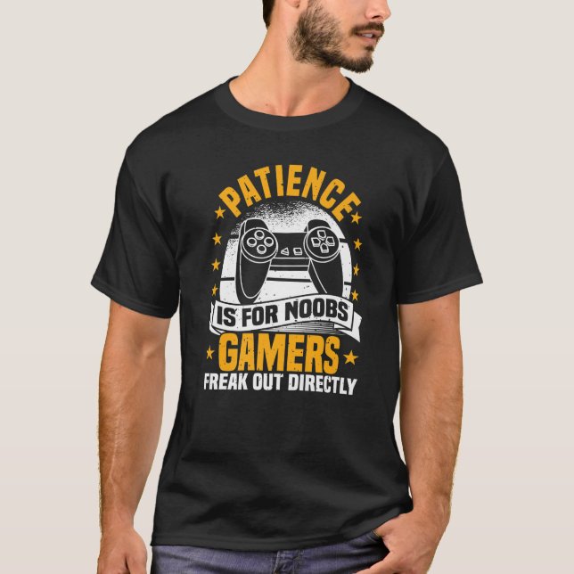 Camiseta Videojuegos, Paciencia Es Para Noobs, Gam Controla (Anverso)