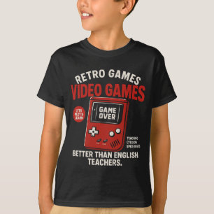 Camiseta Videojuegos retro enseñando inglés desde
