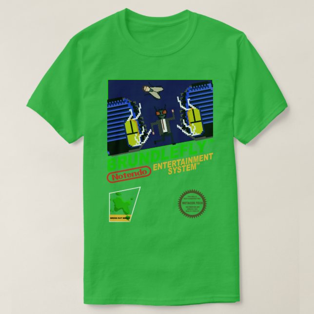 Camiseta Videojuegos retro Nintendo NES Cover Art Brundlefl (Diseño del anverso)