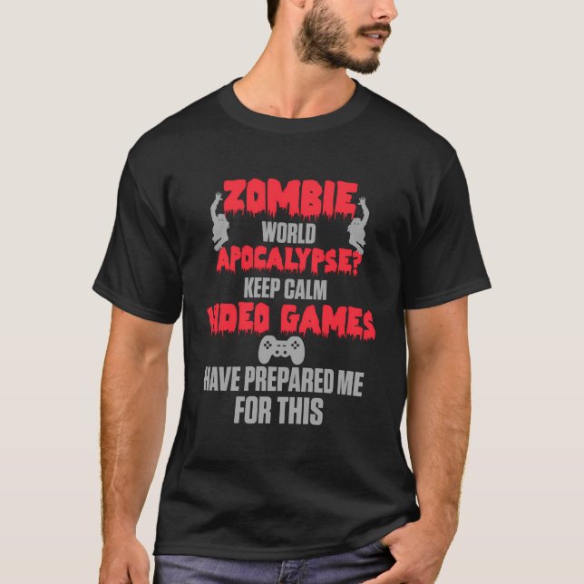 Camiseta Videojuegos zombis me prepararon graciosos videoju (Anverso)