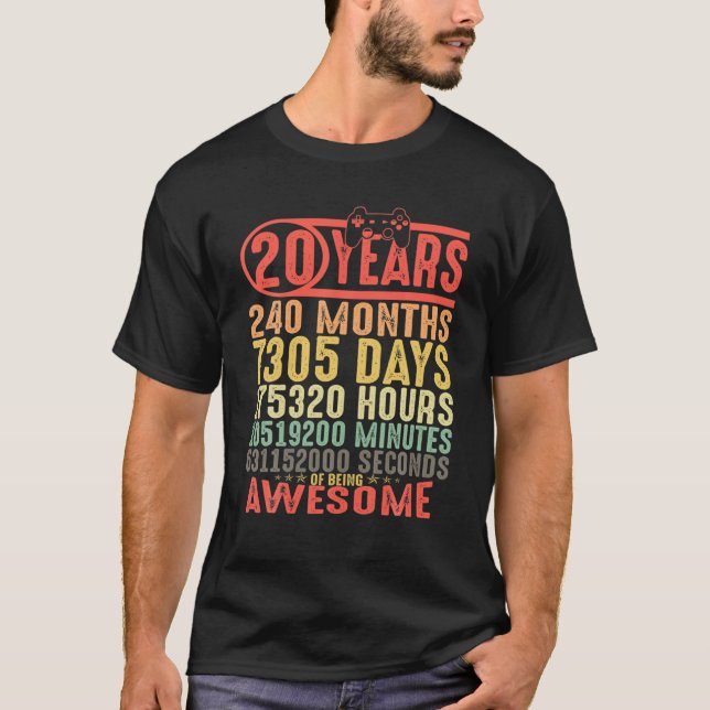 Camiseta Videojugador de 20 años de edad 20 cumpleaños rega (Anverso)