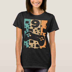 Camiseta Videojugador de vídeo de época de nivel 9 desbloqu