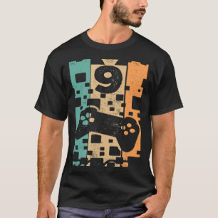 Camiseta Videojugador de vídeo de época de nivel 9 desbloqu
