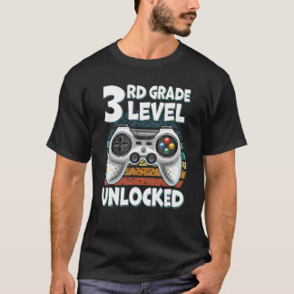 Camiseta Videojugador de vuelta al cole nivel 3er grado des