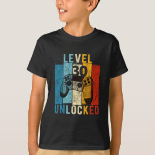 Camiseta Videojugador desbloqueado nivel 30 Cumpleaños 30 a