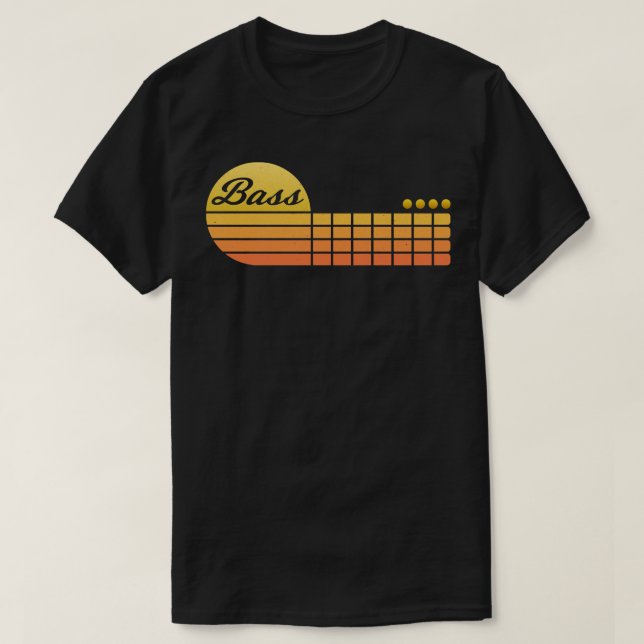 Camiseta Videos de guitarra de Groove Retro Bass Sundown (Diseño del anverso)