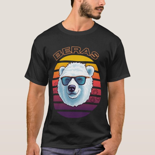 Camiseta Videos de surf Guay Polar Bear Retro Sunset (Anverso)