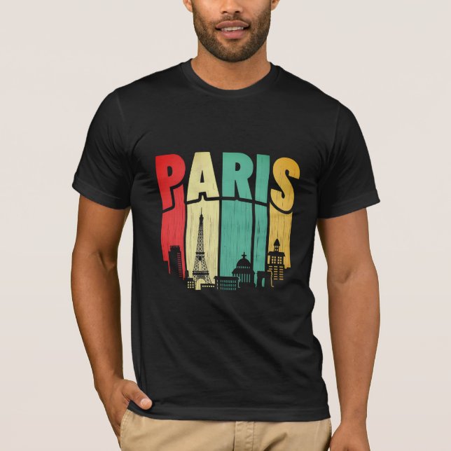 Camiseta Videos retro de la línea aérea de París (Anverso)