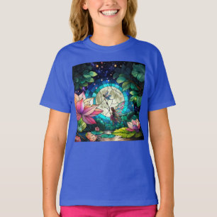 Camiseta Vidriera de una pequeña hada con libélula