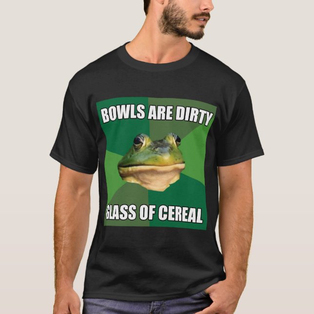 Camiseta Vidrio asqueroso de la rana del soltero de cereal (Anverso)