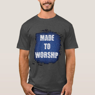 Camiseta Vidrio cepillado azul "hecho a adorar"