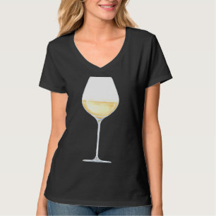 Camiseta Vidrio con Ilustracion acuático de vino blanco