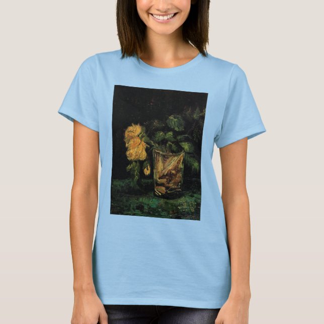 Camiseta Vidrio con Rosas de Vincent van Gogh (Anverso)