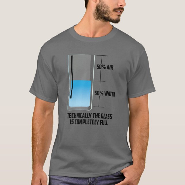 Camiseta Vidrio de agua de aire Guay medio vacío lleno | Ho (Anverso)